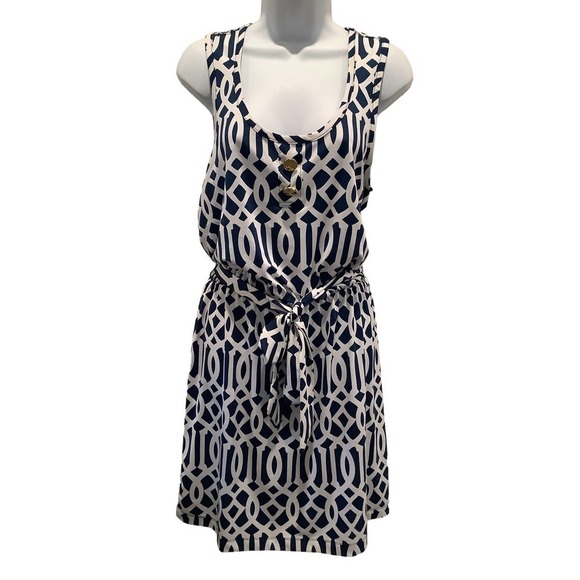MUD PIE TANK STYLE ABSTRACT PRINT OER THE HEAD DRESS M (8-10) - Picture 1 of 8